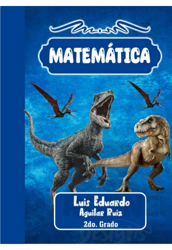 Dinosaurios Azul Portada Matematica